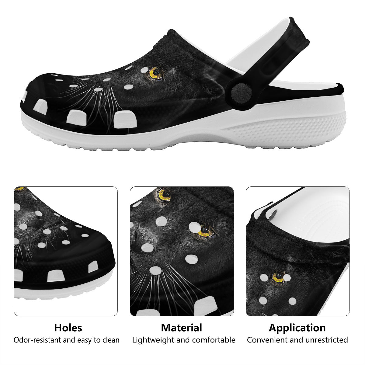 Jaguar Black Print Clog-grizzshop