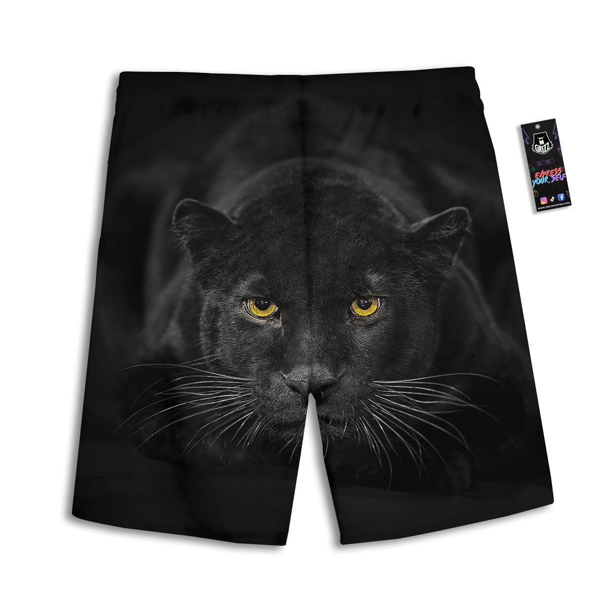 Jaguar Black Print Men's Athletic Shorts