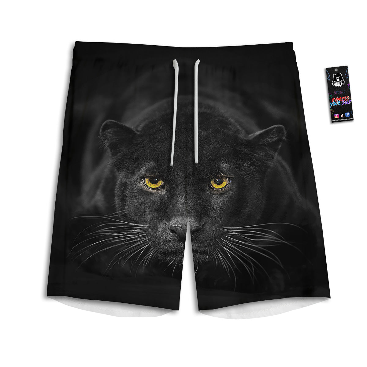 Jaguar Black Print Men's Athletic Shorts