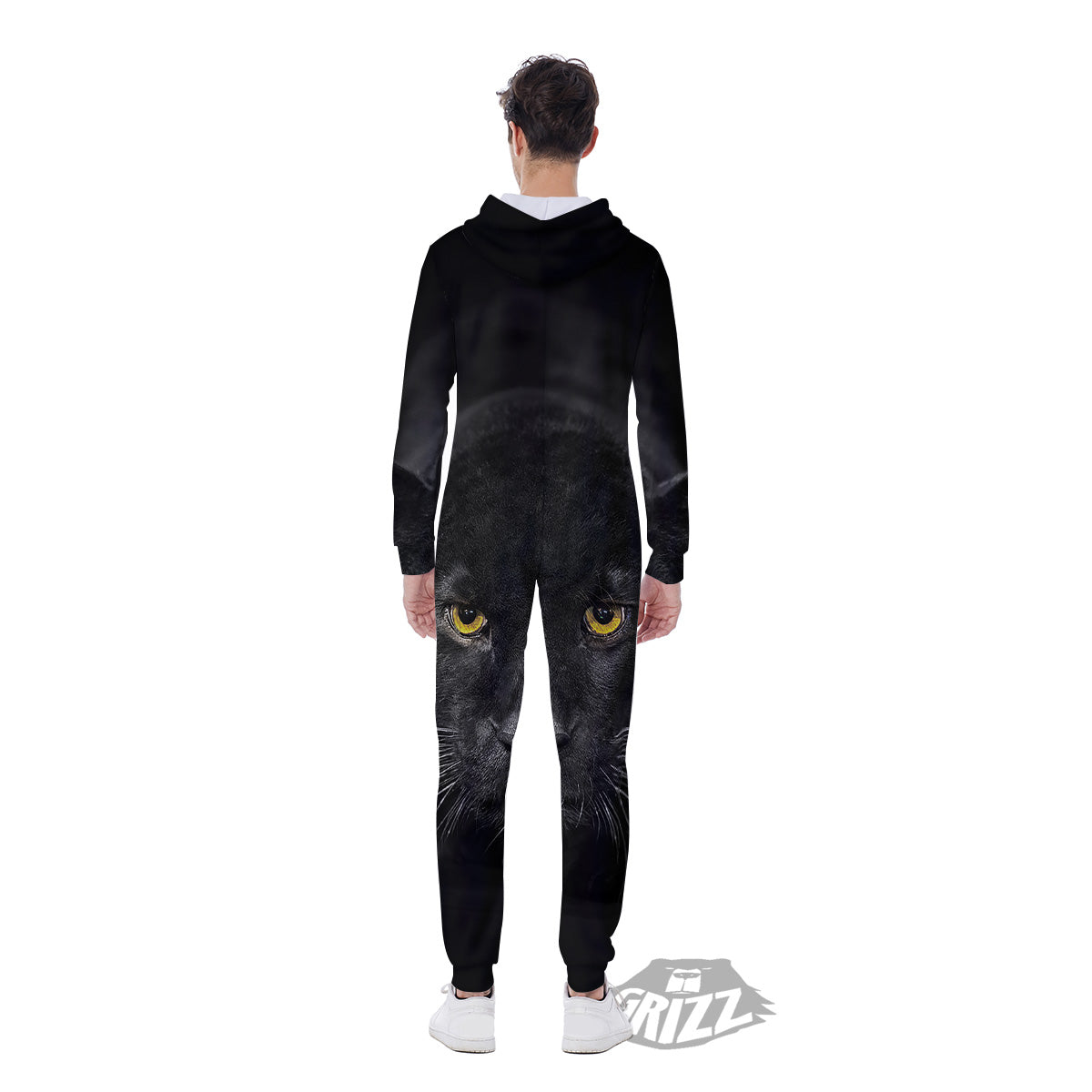 Jaguar Black Print Men's Jumpsuit-grizzshop