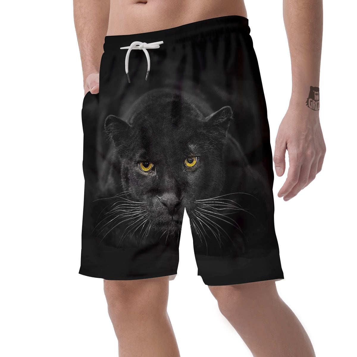 Jaguar Black Print Men's Shorts-grizzshop