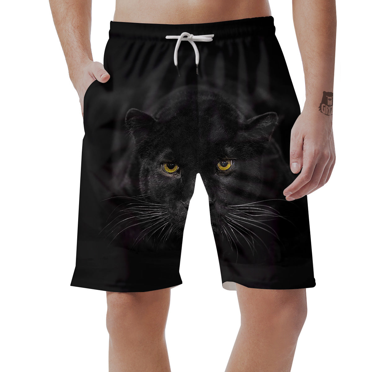 Jaguar Black Print Men's Shorts-grizzshop