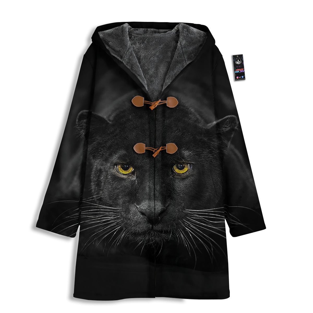 Jaguar Black Print Men's Windbreaker Jacket-grizzshop