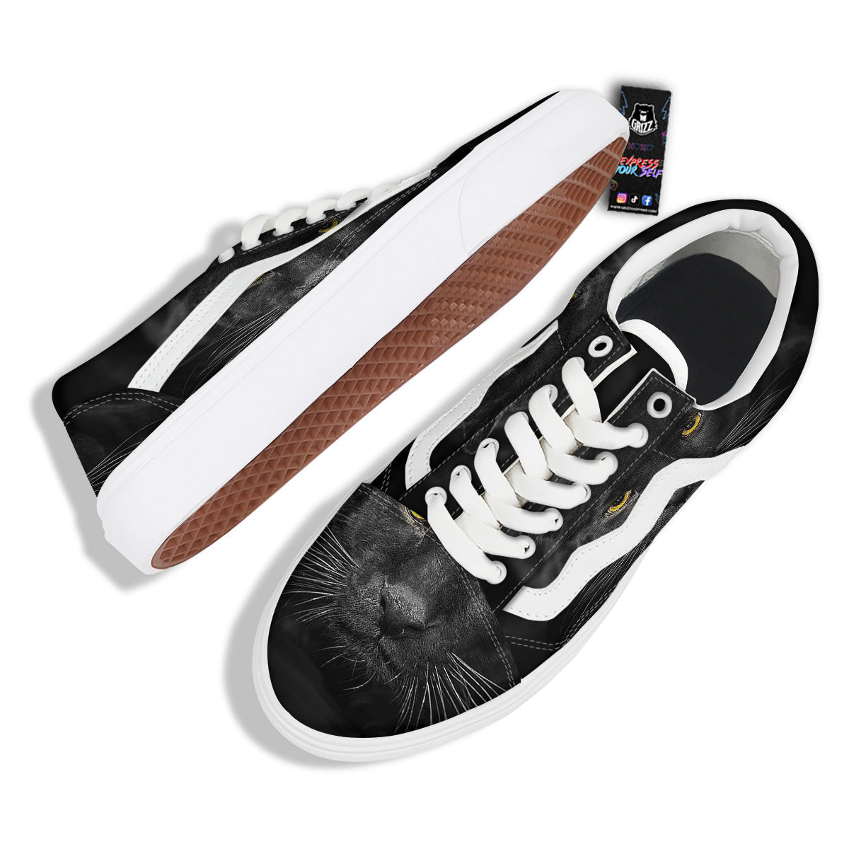 Jaguar Black Print Skate Shoes-grizzshop