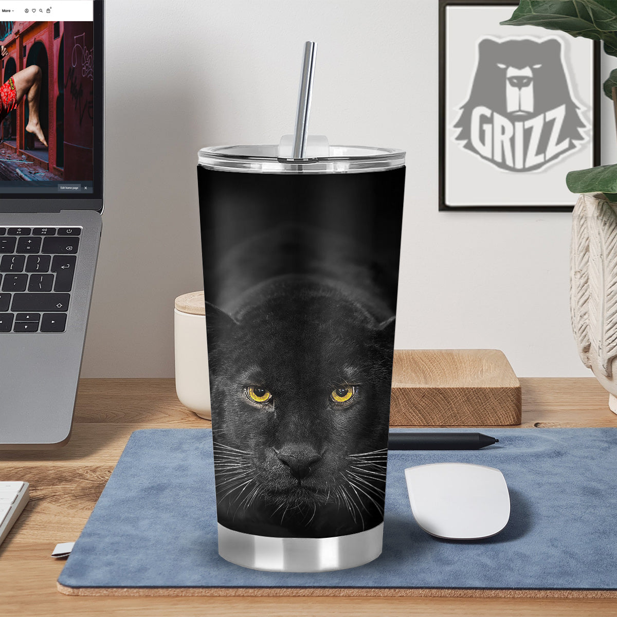 Jaguar Black Print Tumbler-grizzshop