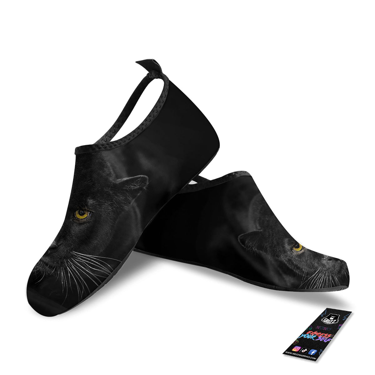 Jaguar Black Print Water Shoes-grizzshop