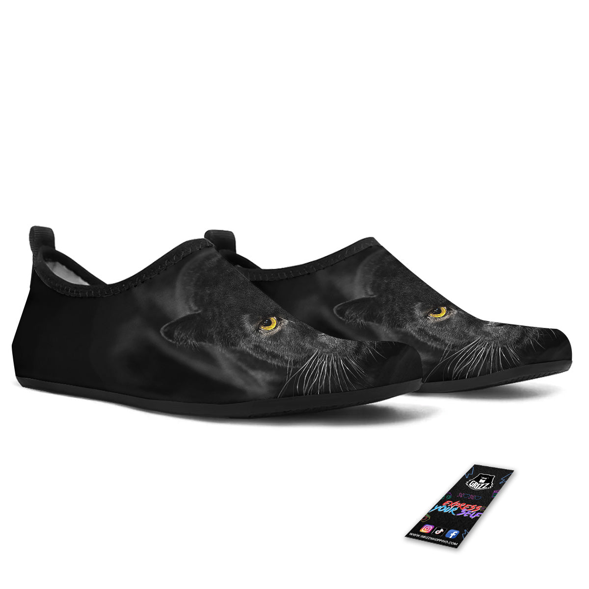 Jaguar Black Print Water Shoes-grizzshop