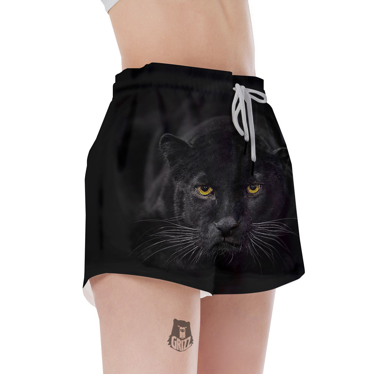 Jaguar Black Print Women's Shorts-grizzshop