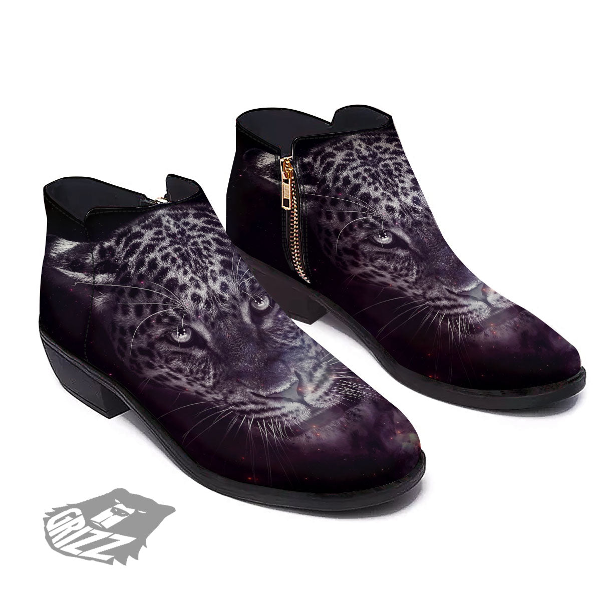 Jaguar Galaxy Print Ankle Boots-grizzshop