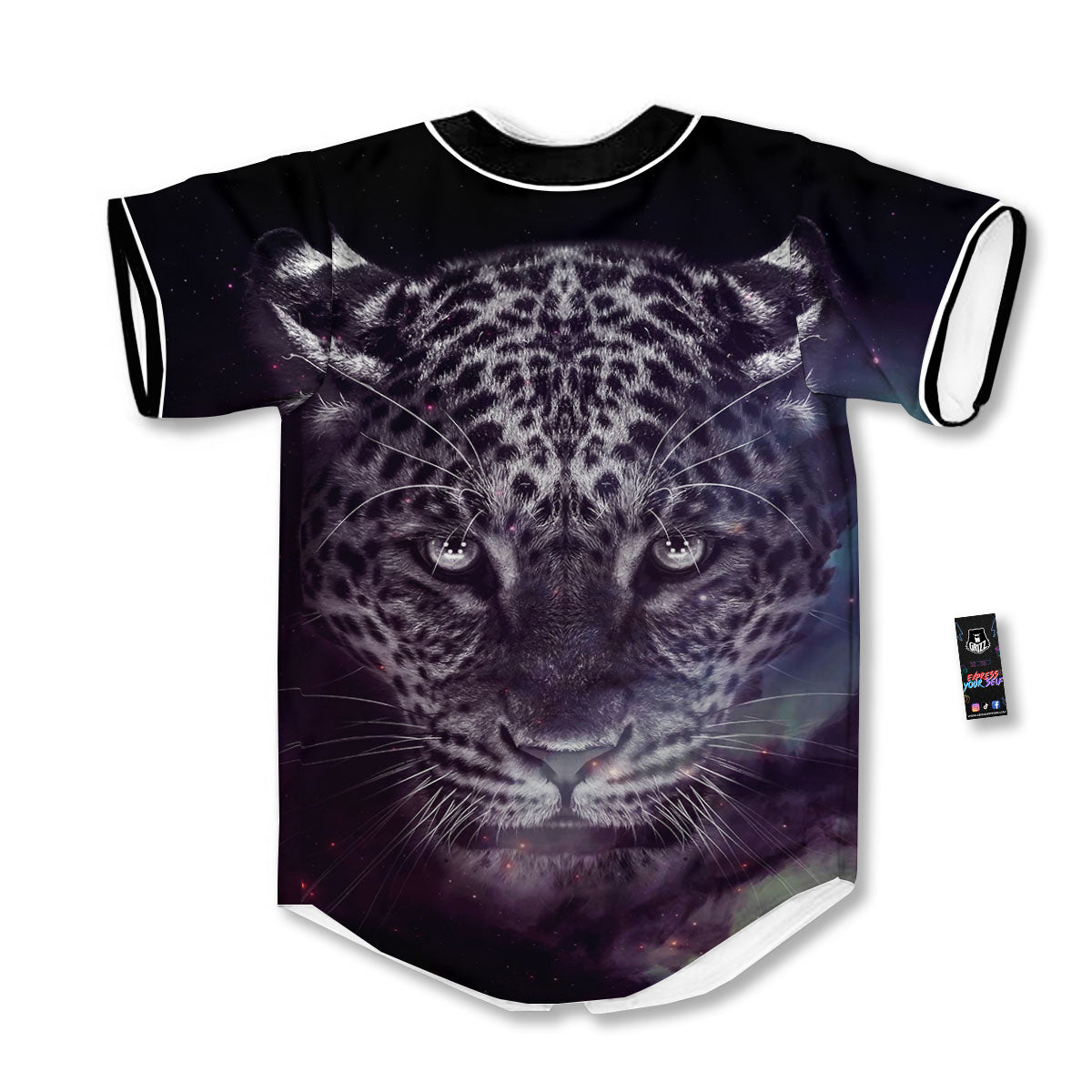 Jaguar Galaxy Print Baseball Jersey-grizzshop
