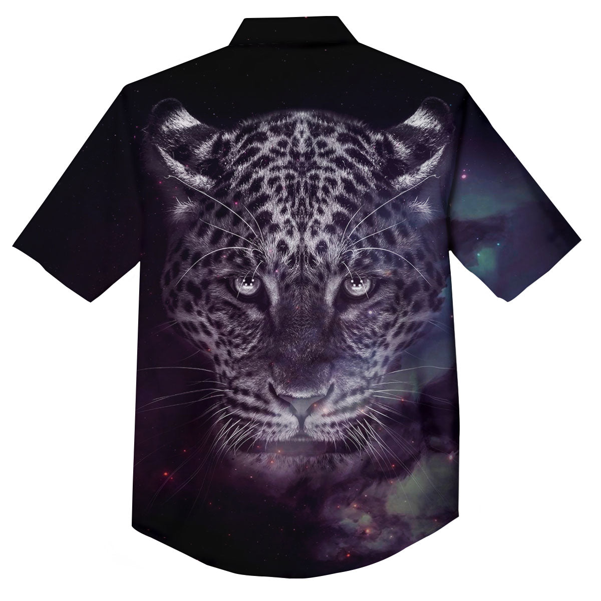 Jaguar Galaxy Print Button Up Shirt-grizzshop