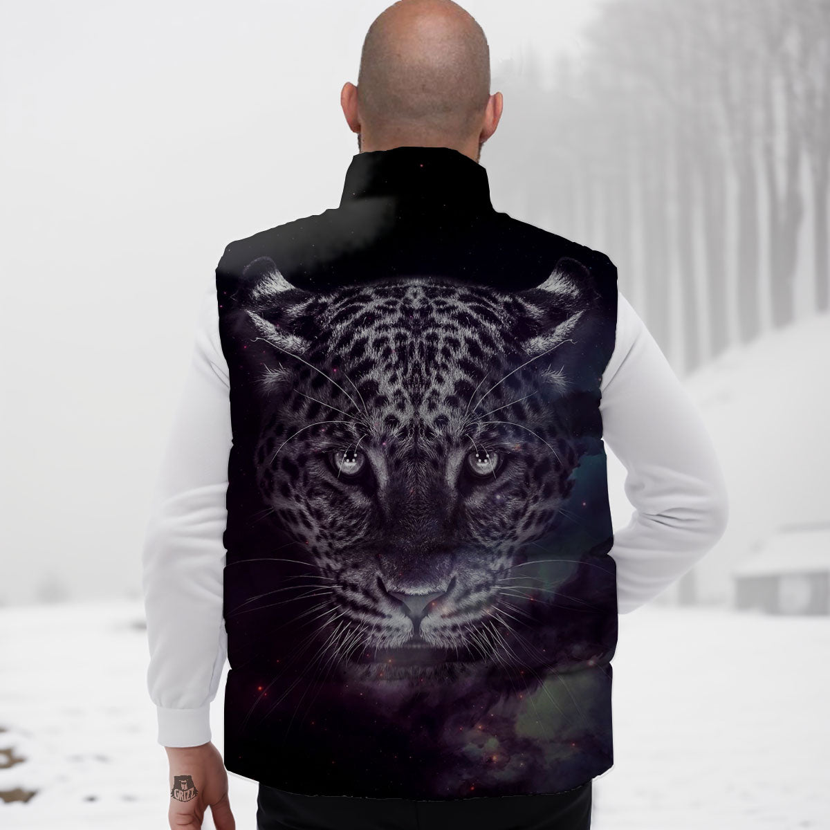 Jaguar Galaxy Print Down Vest