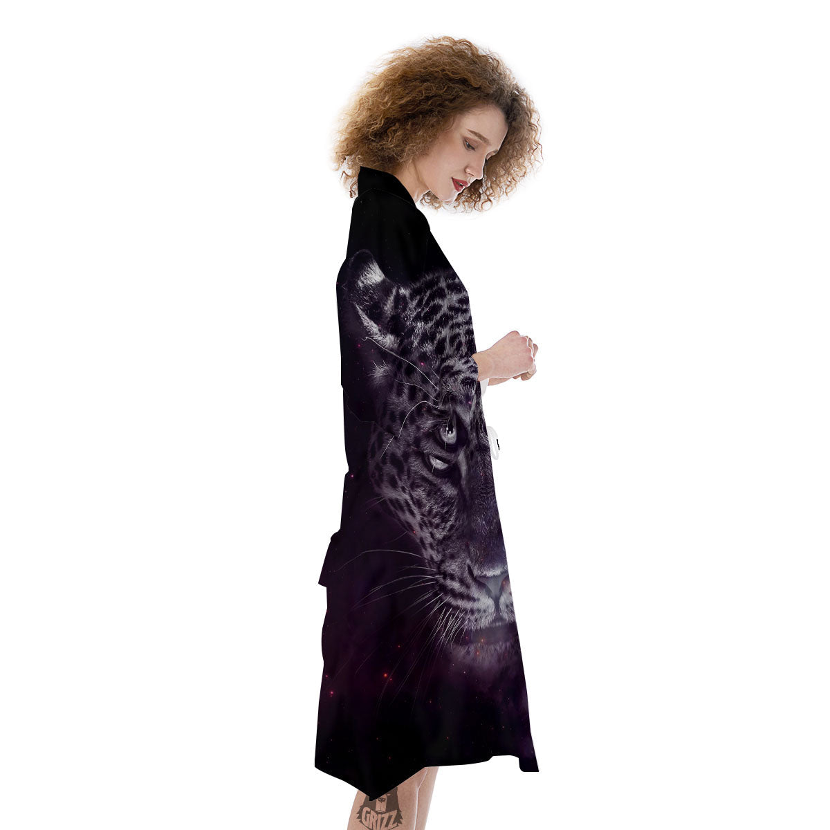 Jaguar Galaxy Print Kimono-grizzshop