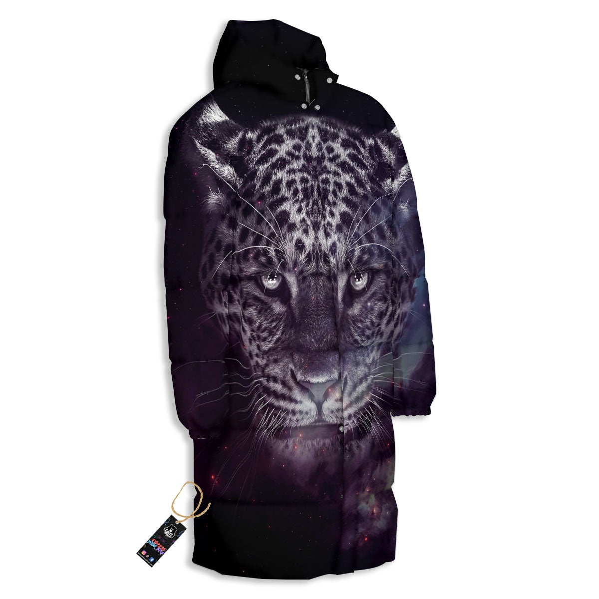 Jaguar Galaxy Print Long Down Jacket-grizzshop