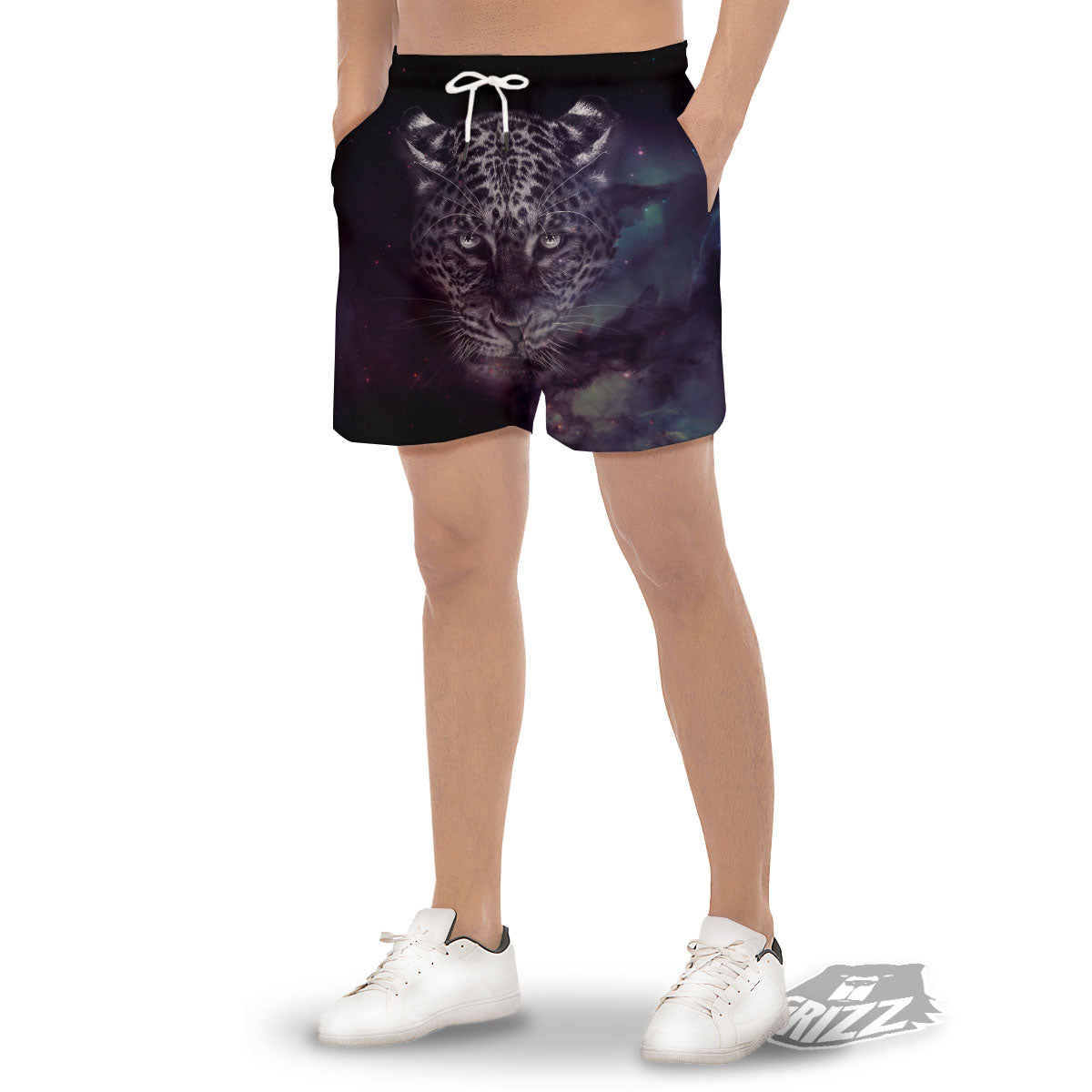 Jaguar Galaxy Print Men's Gym Shorts-grizzshop