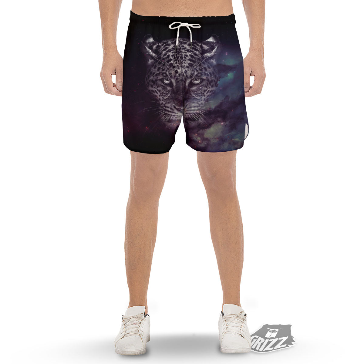 Jaguar Galaxy Print Men's Gym Shorts-grizzshop