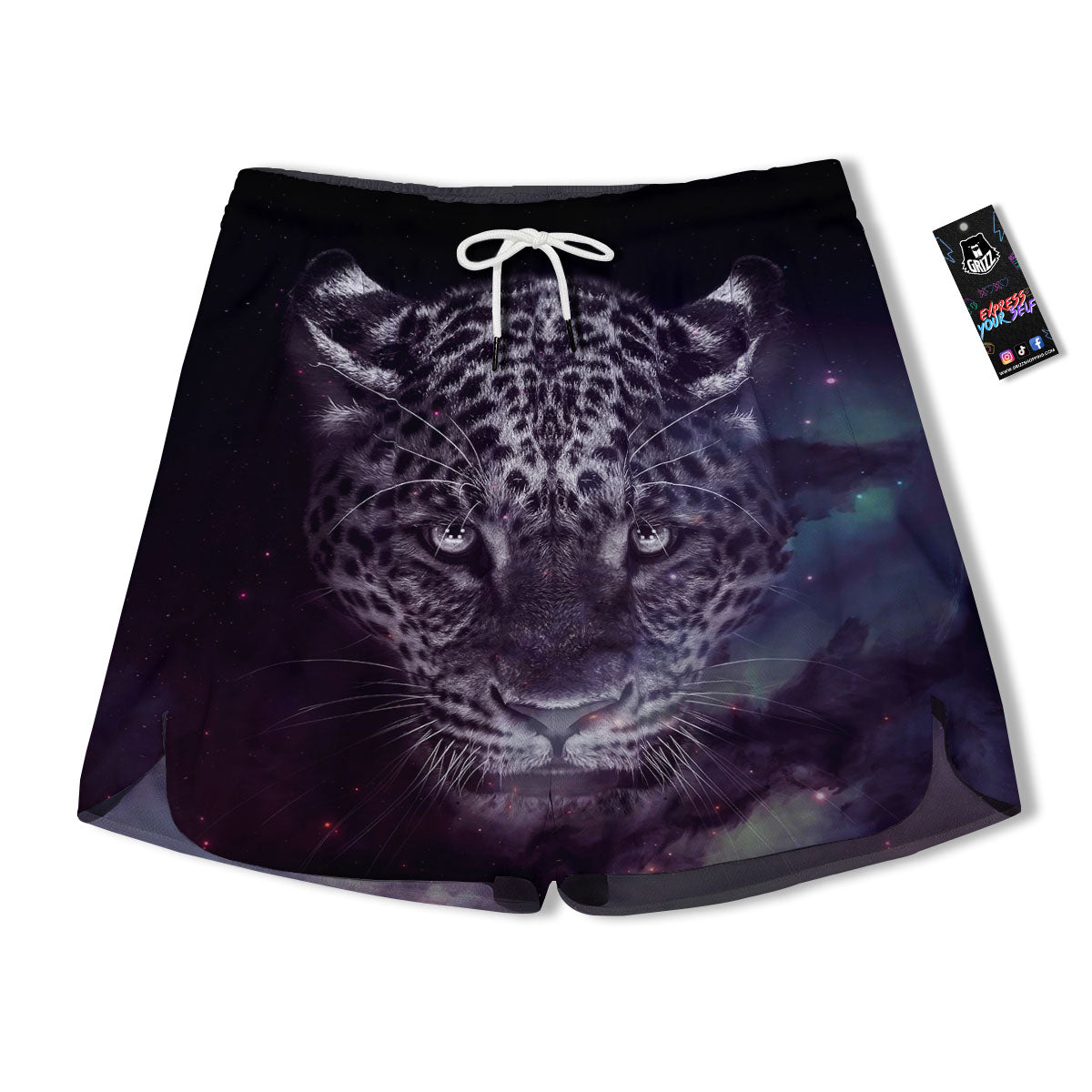 Jaguar Galaxy Print Men's Running Shorts-grizzshop