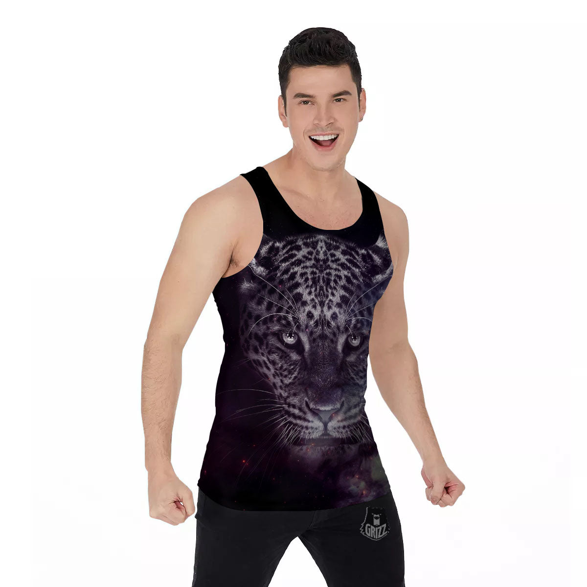 Jaguar Galaxy Print Men's Tank Top-grizzshop
