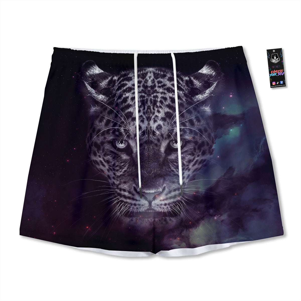 Jaguar Galaxy Print Mesh Shorts