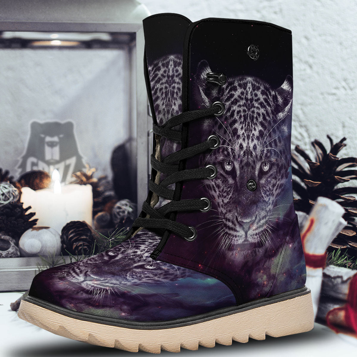 Jaguar Galaxy Print Snow Boots-grizzshop