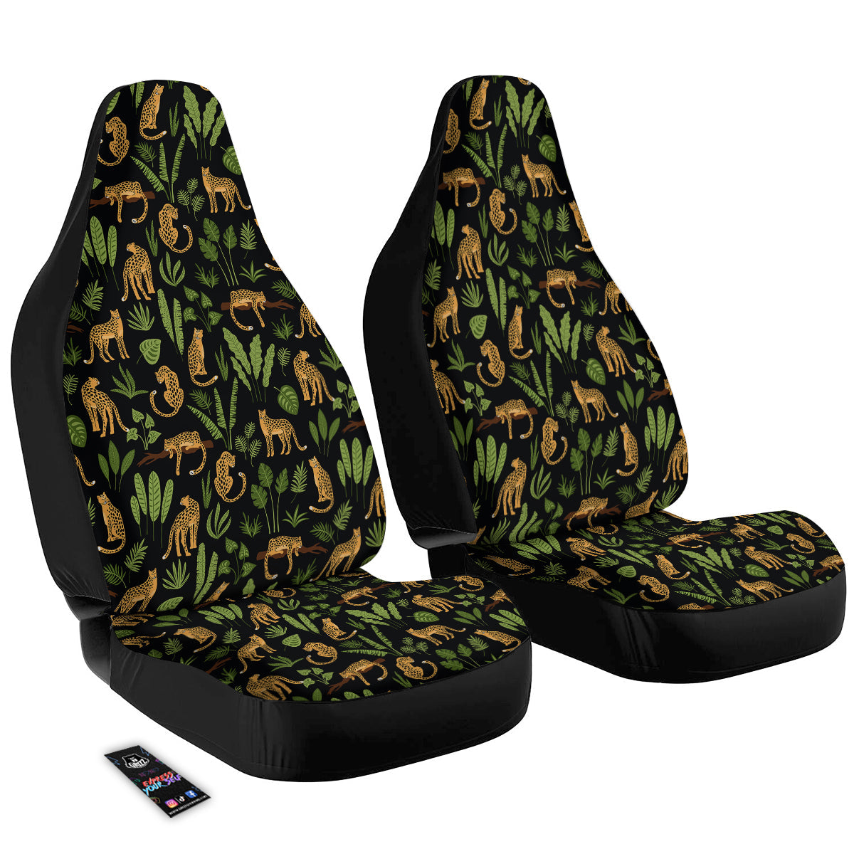Jaguar Tropical Print Pattern Car Seat Covers-grizzshop