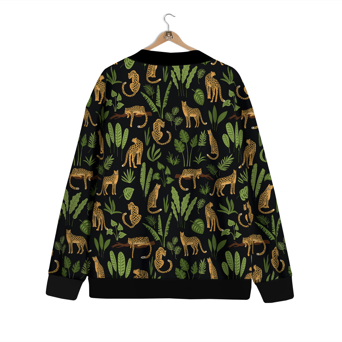 Jaguar Tropical Print Pattern Cardigan-grizzshop