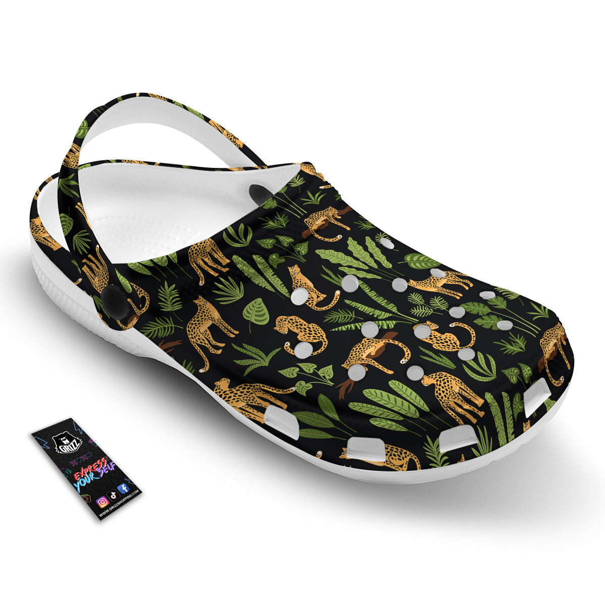 Jaguar Tropical Print Pattern Clog-grizzshop