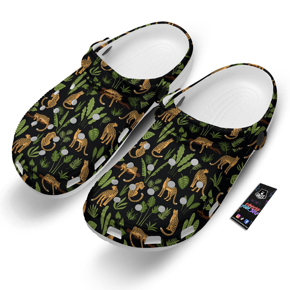 Jaguar Tropical Print Pattern Clog-grizzshop