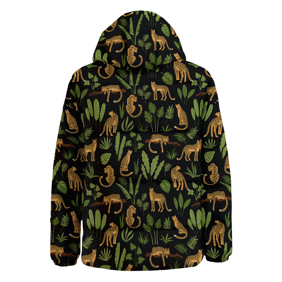 Jaguar Tropical Print Pattern Down Jacket-grizzshop