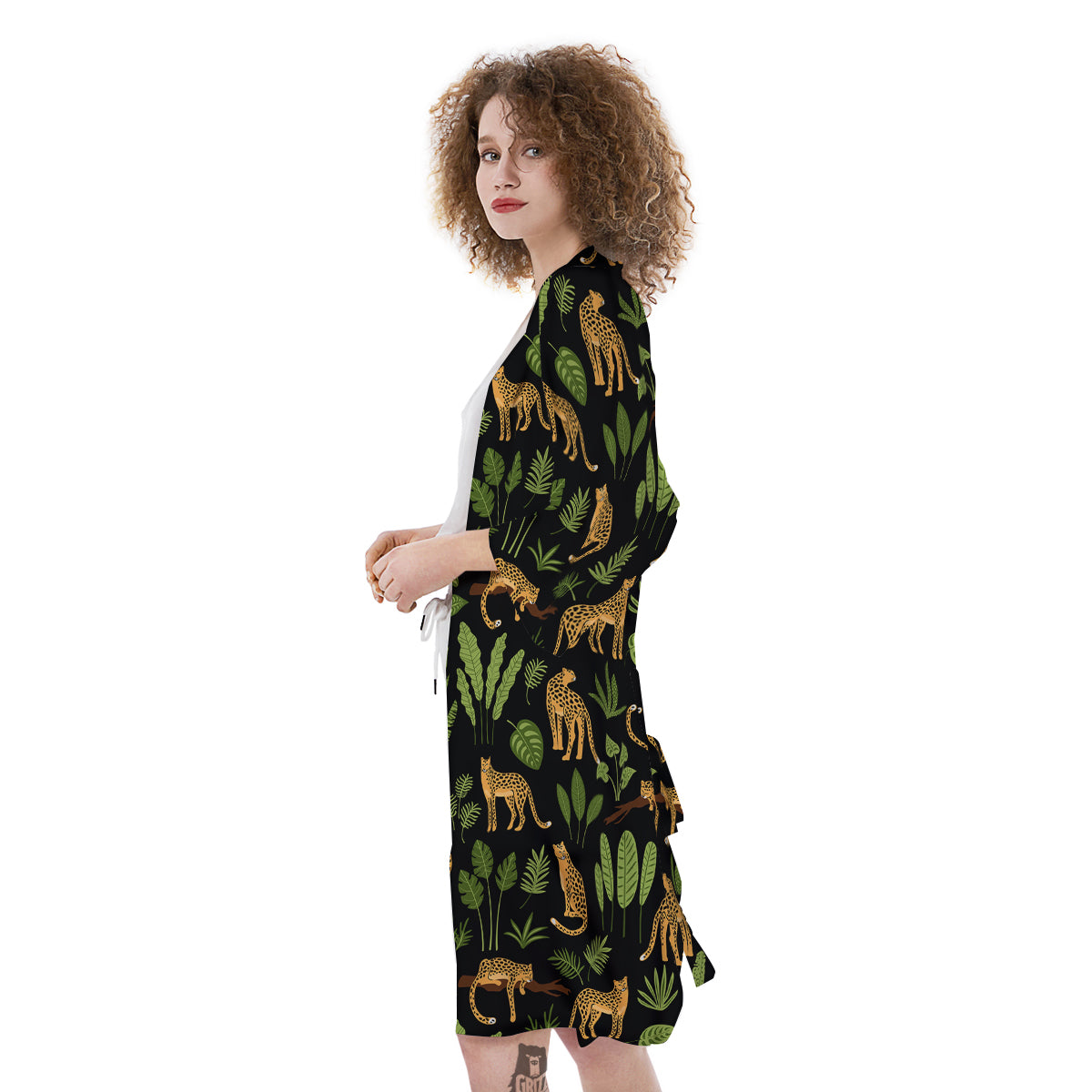 Jaguar Tropical Print Pattern Kimono-grizzshop