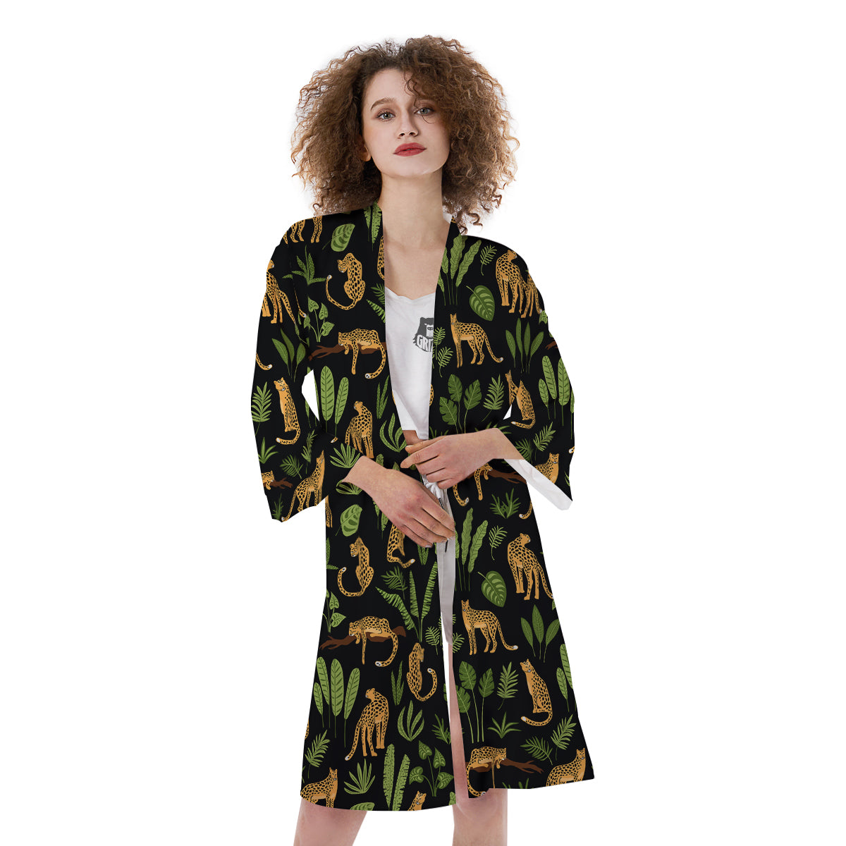 Jaguar Tropical Print Pattern Kimono-grizzshop