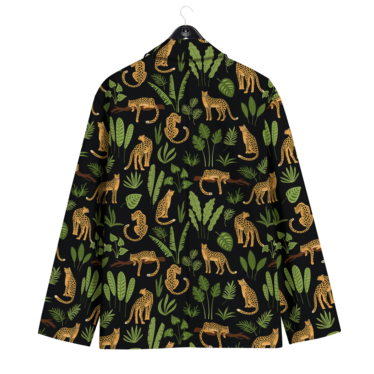 Jaguar Tropical Print Pattern Men's Sport Coat-grizzshop