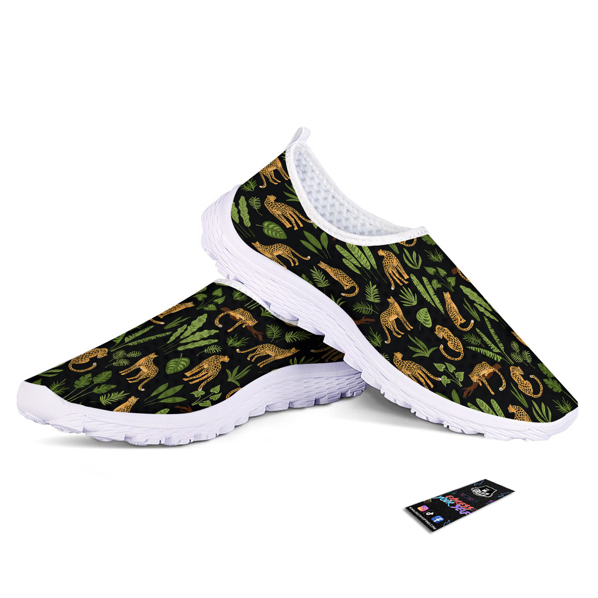 Jaguar Tropical Print Pattern Nurse Shoes-grizzshop