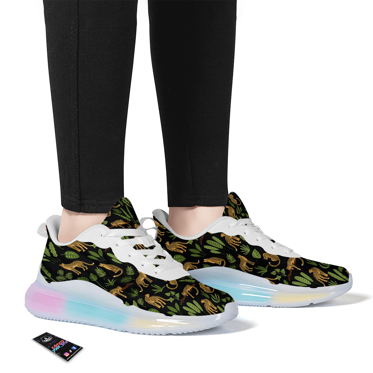Jaguar Tropical Print Pattern Running Sneakers-grizzshop