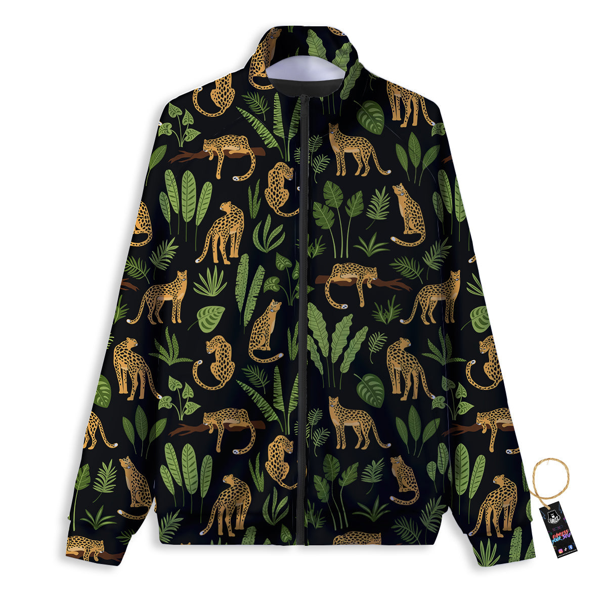 Jaguar Tropical Print Pattern Track Jacket-grizzshop