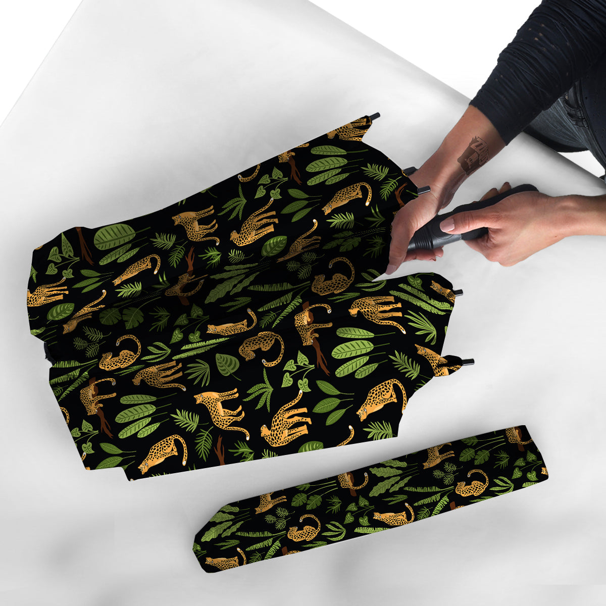 Jaguar Tropical Print Pattern Umbrella-grizzshop