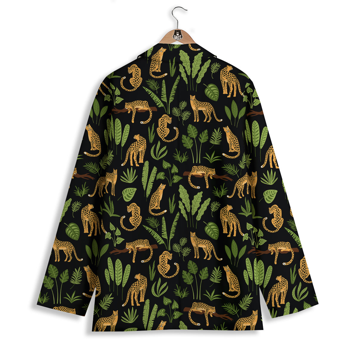 Jaguar Tropical Print Pattern Women's Blazer-grizzshop