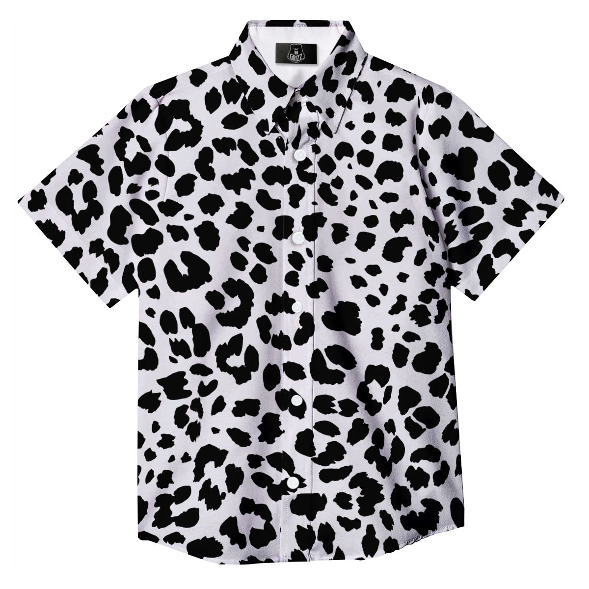 Jaguar White And Black Print Pattern Button Up Shirt-grizzshop