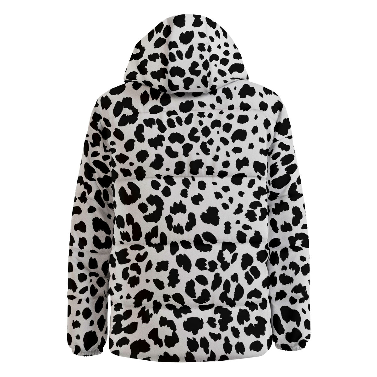 Jaguar White And Black Print Pattern Down Jacket-grizzshop