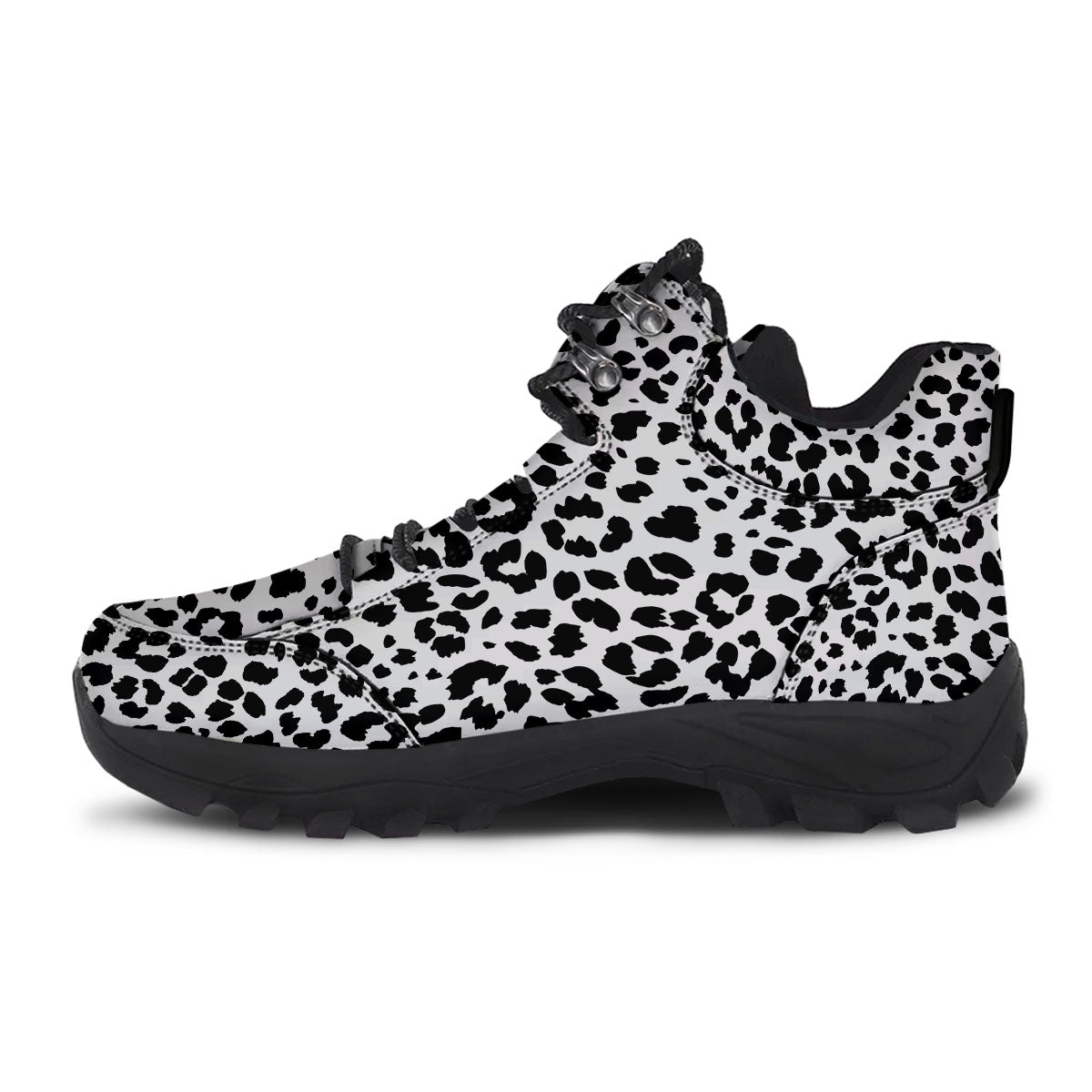 Jaguar White And Black Print Pattern Hiking Shoes-grizzshop