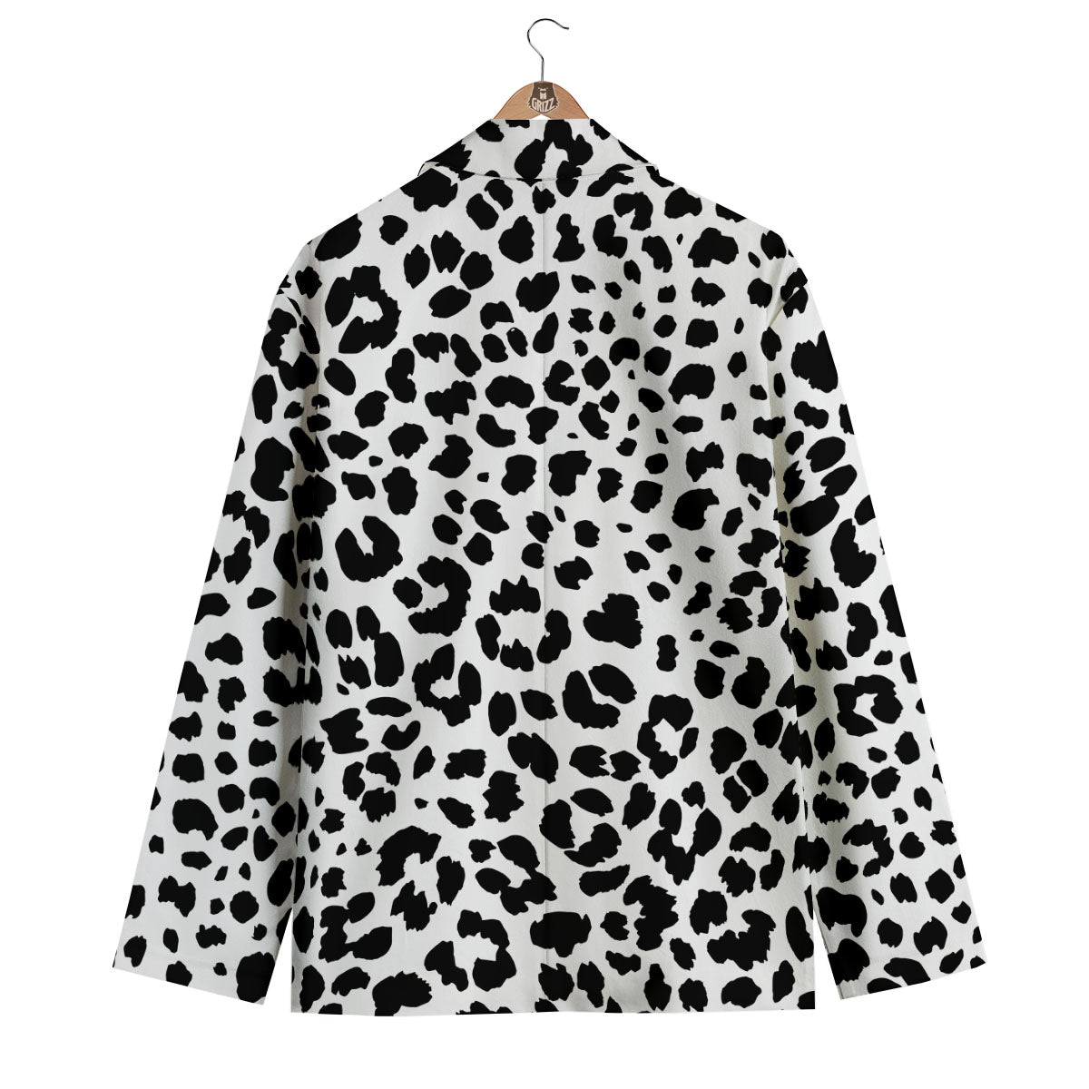 Jaguar White And Black Print Pattern Men's Blazer-grizzshop