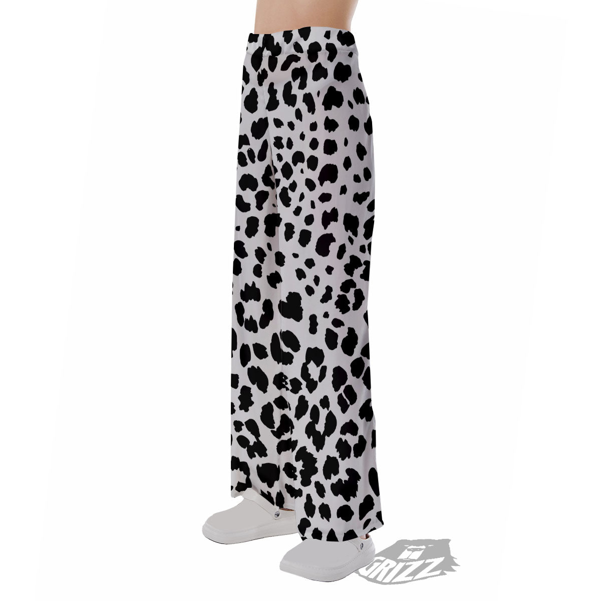 Jaguar White And Black Print Pattern Pajama Pants-grizzshop