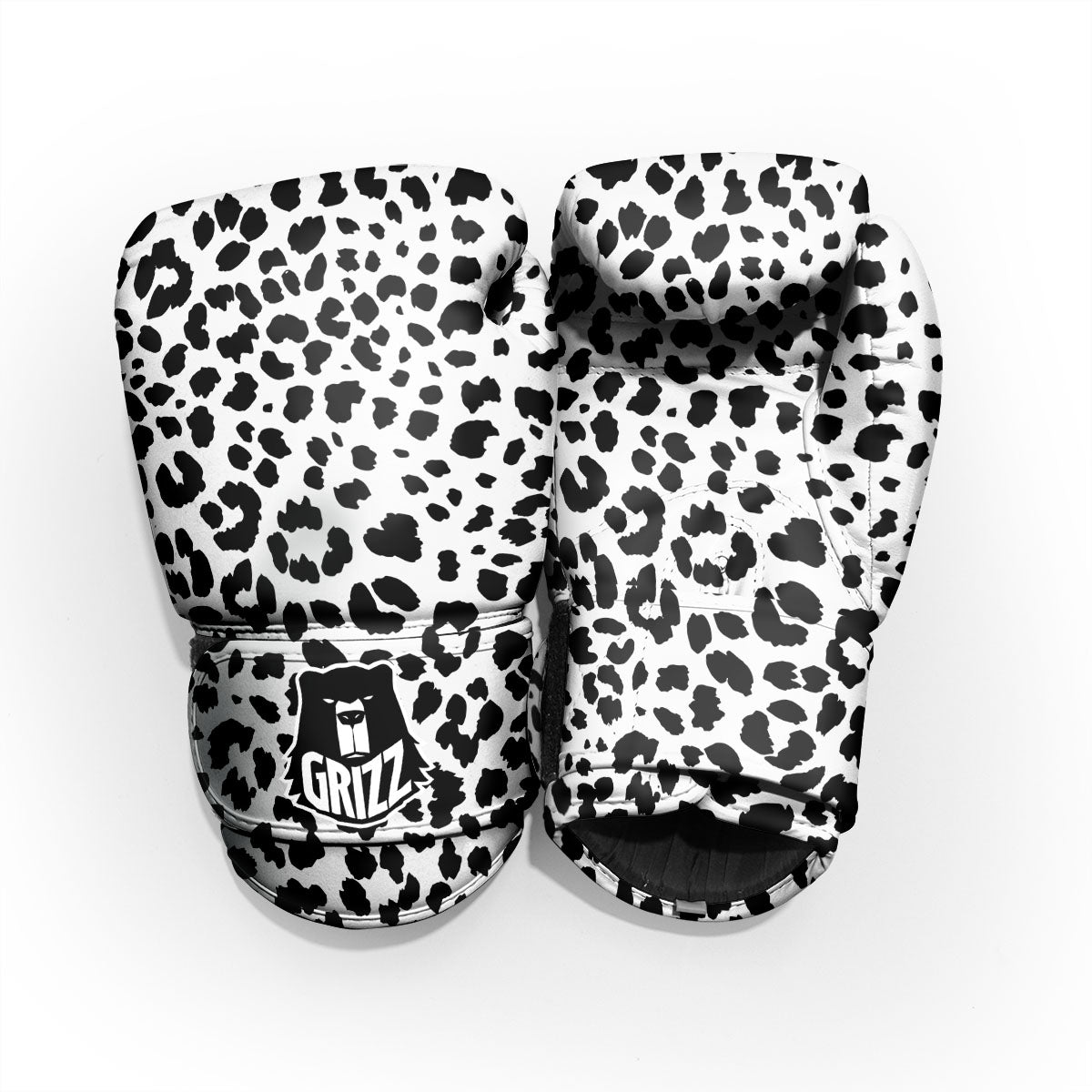 Jaguar White And Black Print Pattern Pro Boxing Glove