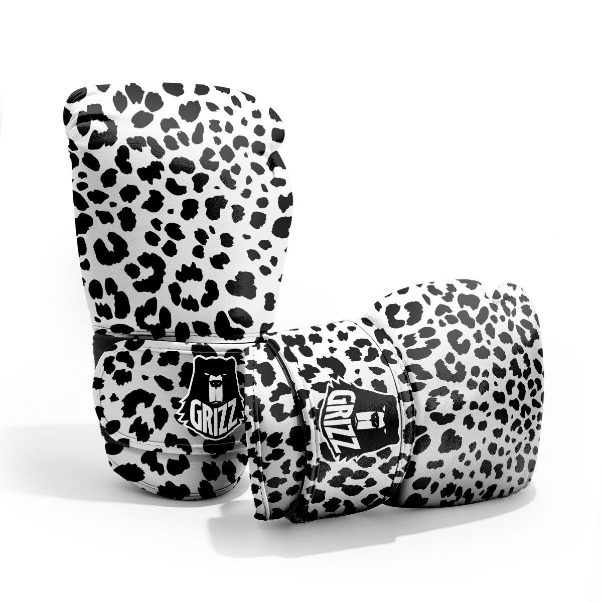 Jaguar White And Black Print Pattern Pro Boxing Glove
