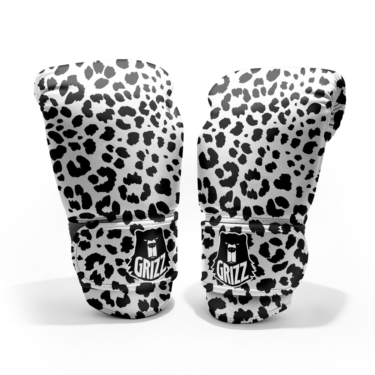 Jaguar White And Black Print Pattern Pro Boxing Glove