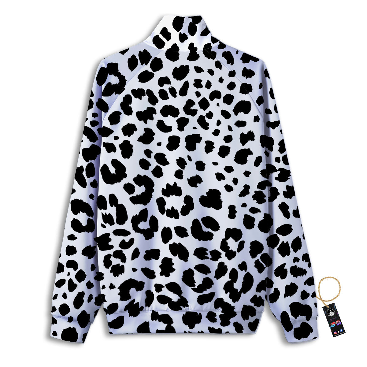 Jaguar White And Black Print Pattern Track Jacket-grizzshop