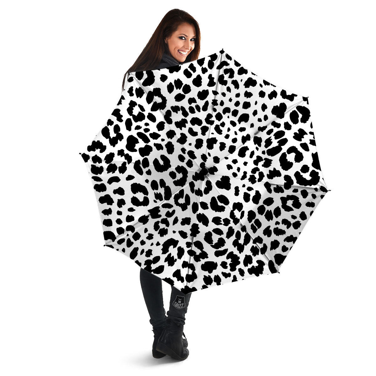 Jaguar White And Black Print Pattern Umbrella-grizzshop
