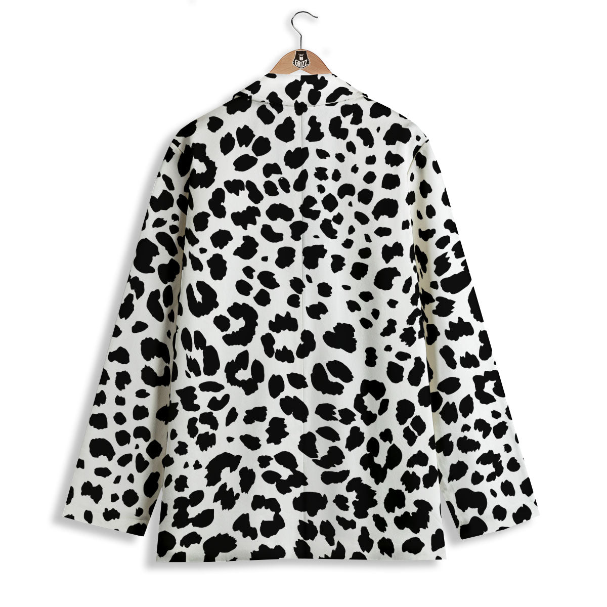 Jaguar White And Black Print Pattern Women's Blazer-grizzshop