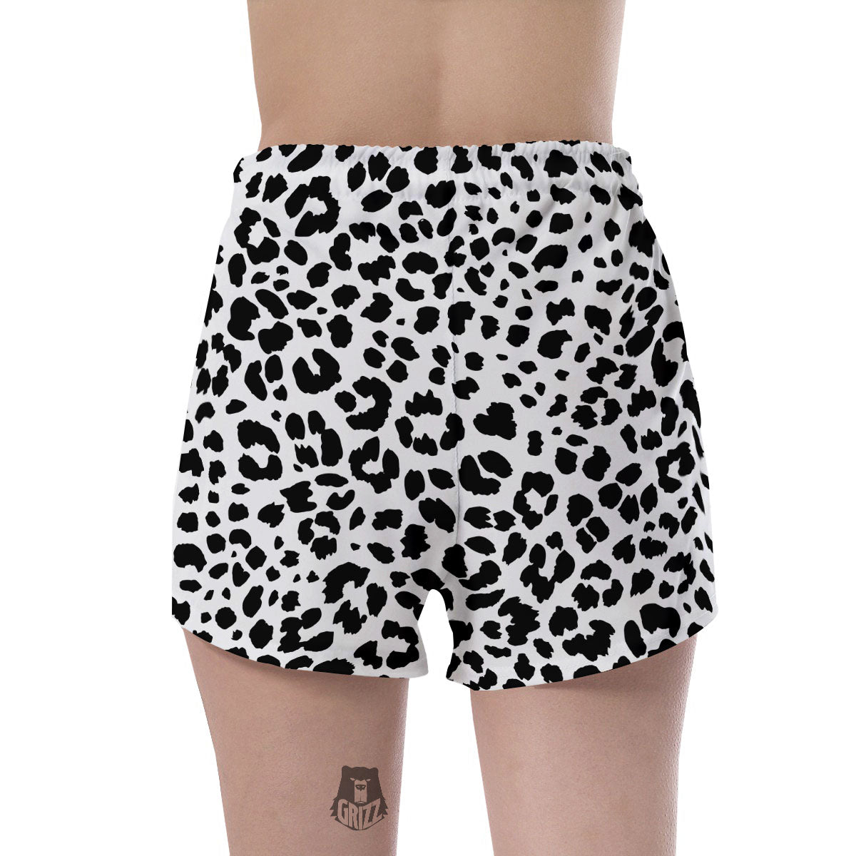 Jaguar White And Black Print Pattern Women's Shorts-grizzshop