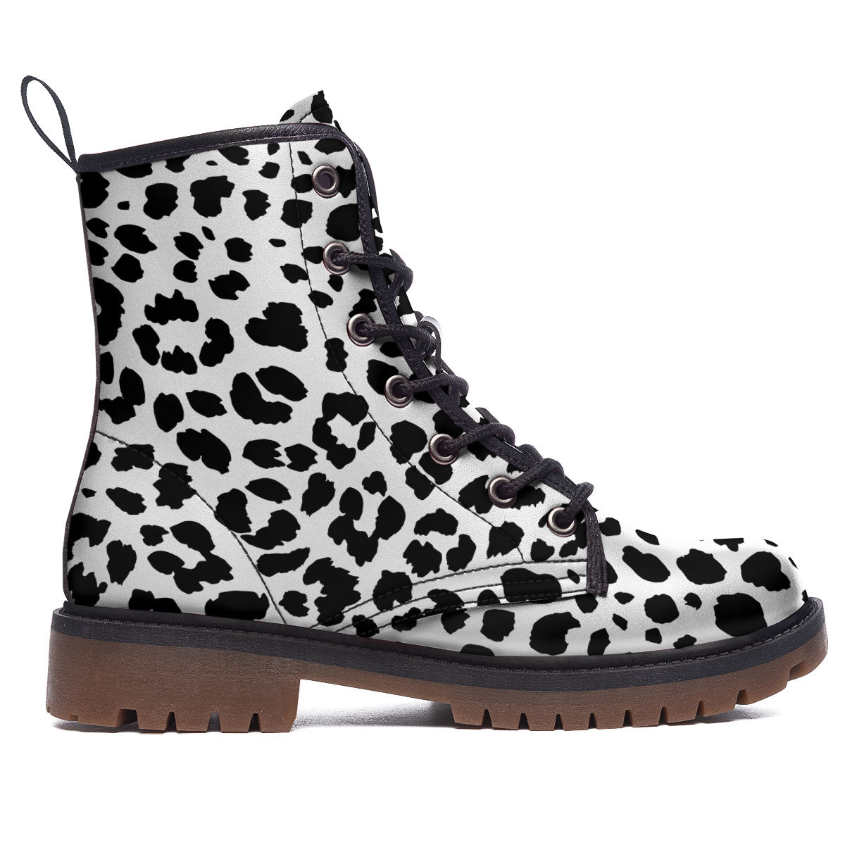 Jaguar White And Black Print Pattern Work Boots-grizzshop